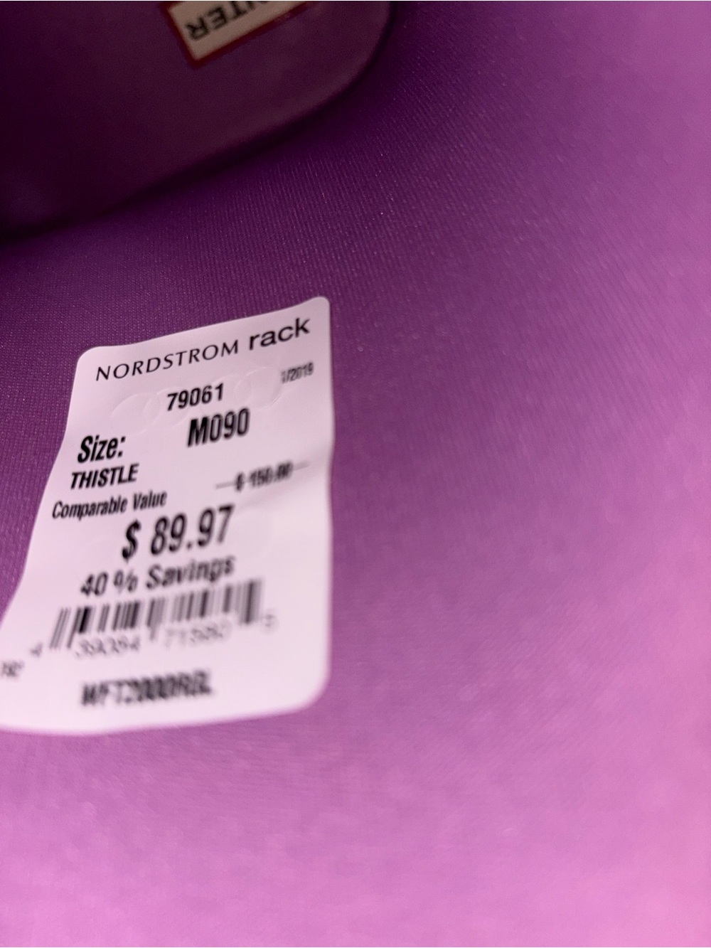 Authentic Hunter Original Short Gloss Rain Boots Thistle Purple Women’s US 9 NIB - Picture 7 of 7